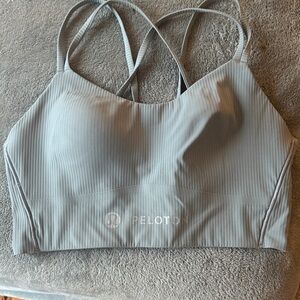 Lululemon X Peloton Light Gray Ribbed Sports Bra